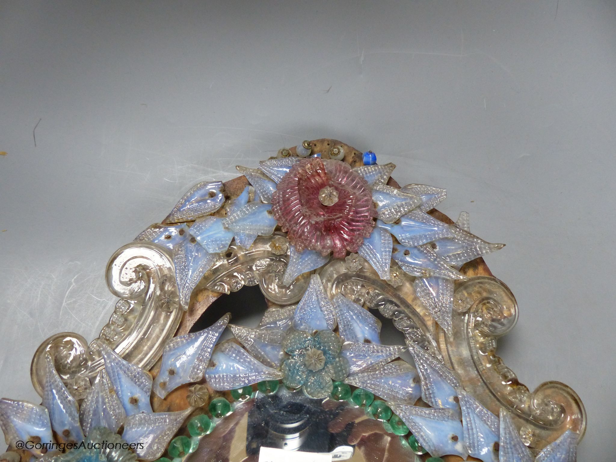 A 19th century Venetian coloured glass mirror